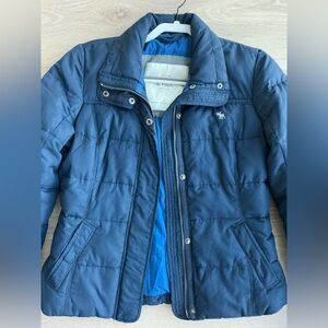 Abercrombie & Fitch Blue Puffer Coat size small